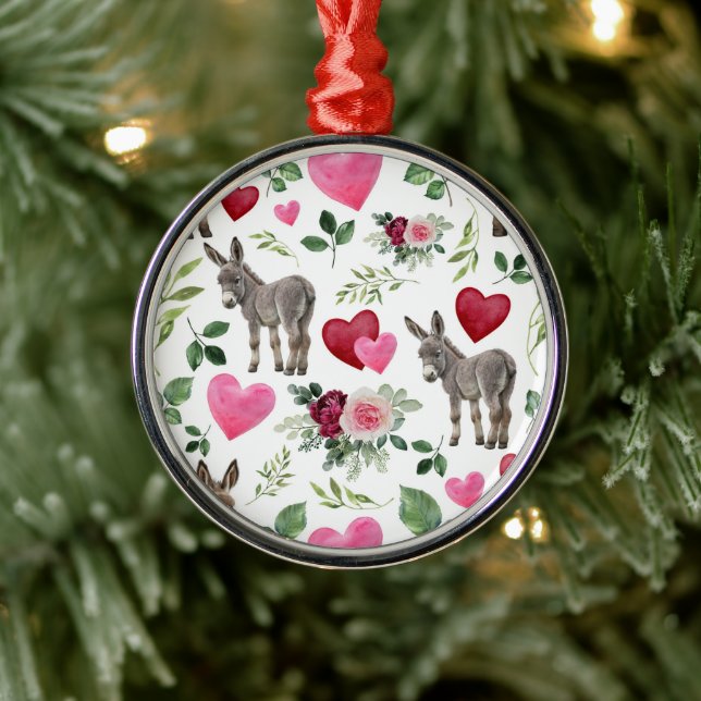 Adorno Metálico Donkey Lovers Christmas Ornament Keepsake (Árbol)