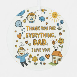 Adorno Metálico Doodle Love for Dad Print -"Gracias papá"