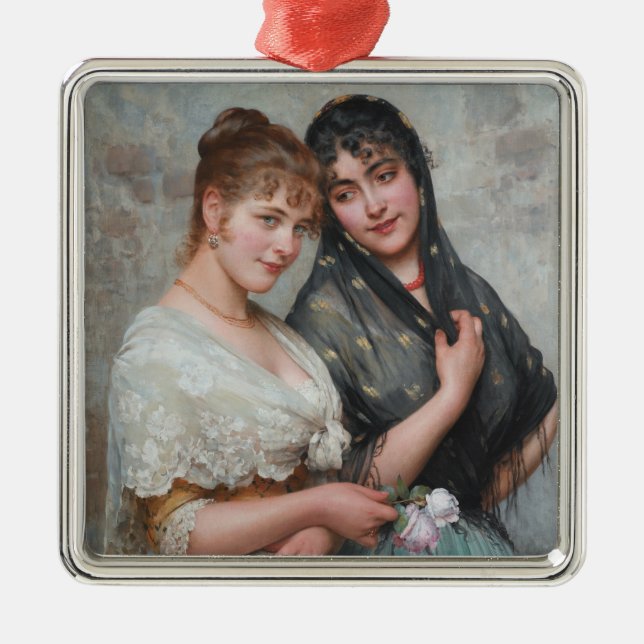 Adorno Metálico Dos amigas de Venecia (Frente)