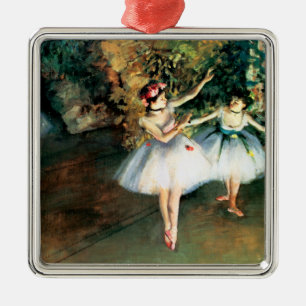 Adorno Metálico Dos bailarinas en un escenario de Degas