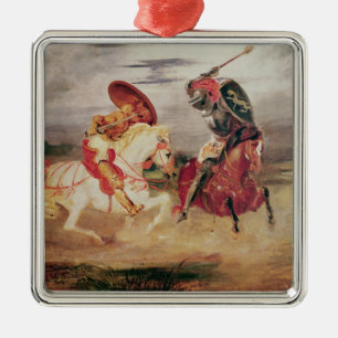 Adorno Metálico Dos caballeros que luchan en un paisaje, c.1824