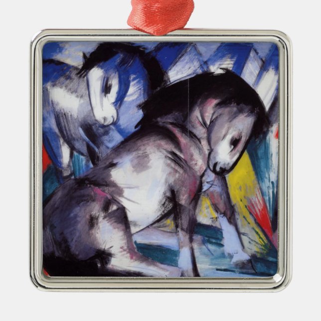Adorno Metálico Dos caballos (por Franz Marc) (Frente)