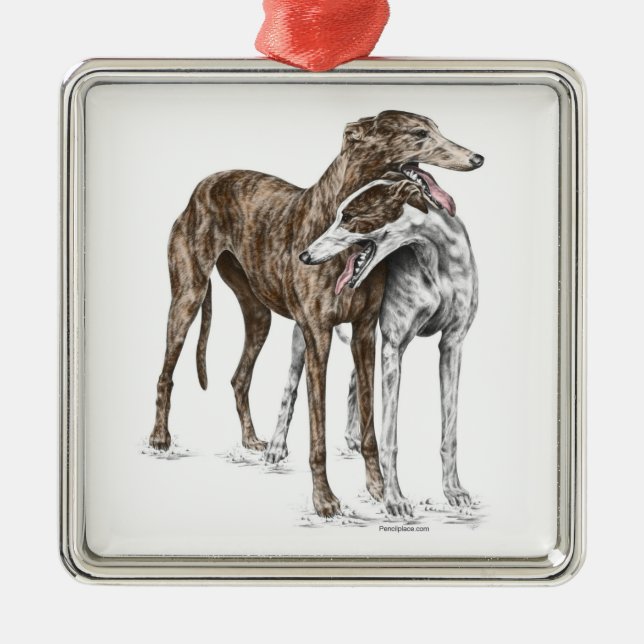 Adorno Metálico Dos Greyhound Friends Dog Art (Frente)