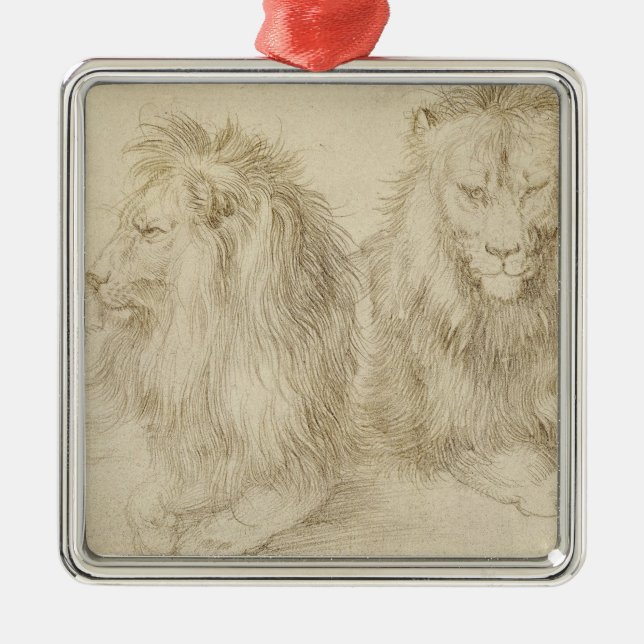 Adorno Metálico Dos Leones (Animales Silvestres) (Albrecht Durer) (Frente)