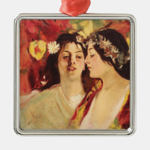 Adorno Metálico Dos máscaras de primavera (por Stefan Luchian)