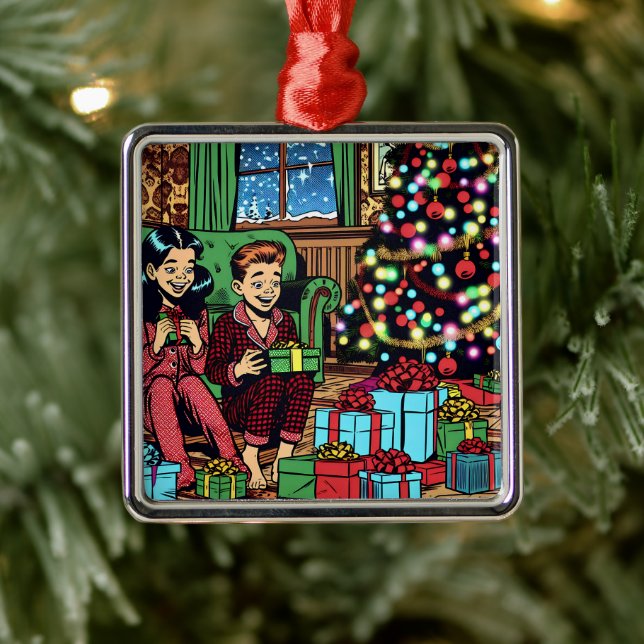 Adorno Metálico Dos Navidades de niños pequeños (Árbol)