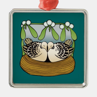 Adorno Metálico Dos palomas de la tortuga