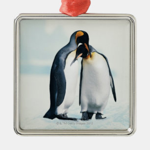 Adorno Metálico Dos pingüinos cariñosos