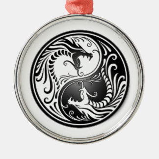 Adorno Metálico dragoes de yin yang