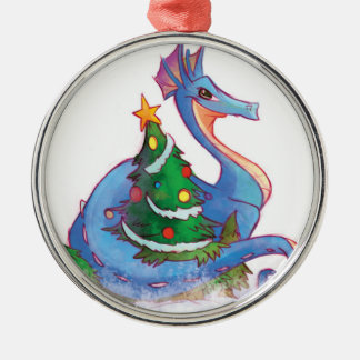 Adorno Metálico Dragón alrededor del árbol de navidad