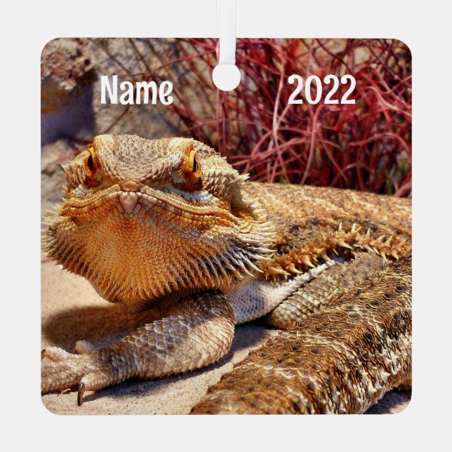 Adorno Metálico Dragón con barba para adultos personalizado Lizard (Reverso )