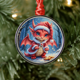 Adorno Metálico dragón de Navidad, demasiado lindo para arrestar,