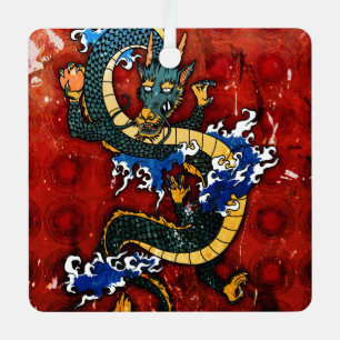 Adorno Metálico Dragón japonés - Buena fortuna