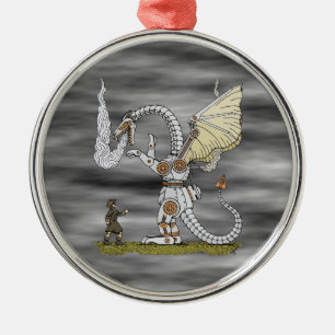 Adorno Metálico Dragón mecánico