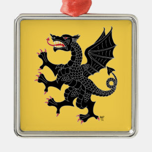 Adorno Metálico Dragon Rampant Sable