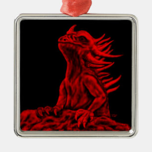 Adorno Metálico Dragón rojo pequeño