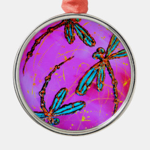 Adorno Metálico Dragonfly Flit Electric Pink