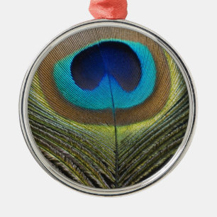 Adorno Metálico Dramática pluma de pavo real