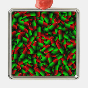 Adorno Metálico drogas de pastillas verdes rojas