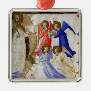 Adorno Metálico ds 558 f.67v St. Dominic con cuatro ángeles music