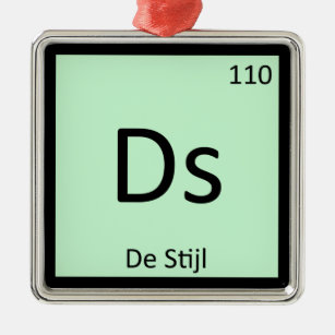 Adorno Metálico Ds - De Stijl Art Química Símbolo de tabla periódi