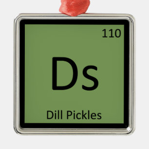 Adorno Metálico Ds - Química de Pepinillos en Vinagre Símbolo de l