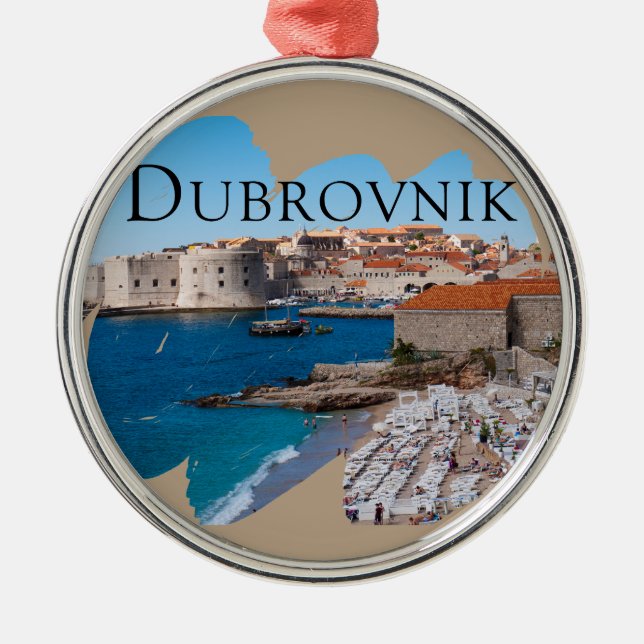 Adorno Metálico Dubrovnik: Vistas a la playa y al casco antiguo (Frente)