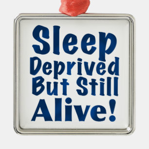 Adorno Metálico Duermen privado pero aún vivo en azul oscuro