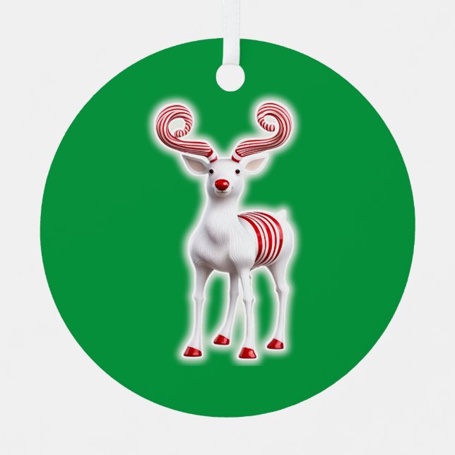 Adorno Metálico Dulce Candy Cane Reindeer (Anverso)