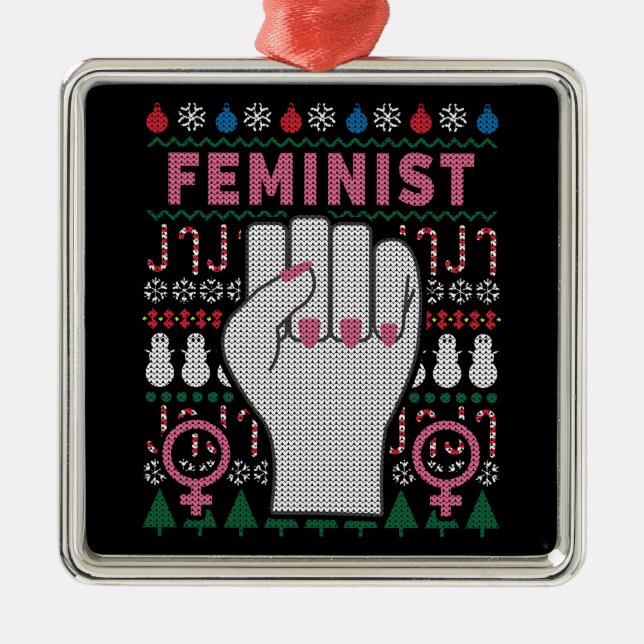 Adorno Metálico Dulce del poder fea de las mujeres Navidades (Frente)