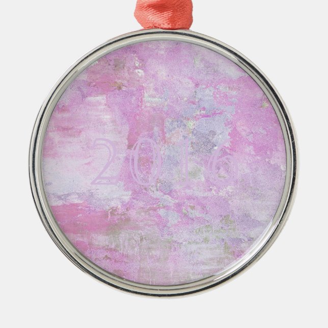 Adorno Metálico Dulce romántico Feliz Año Nuevo 2016 Rosa suave (Frente)