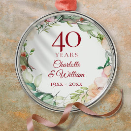 Adorno Metálico Dulces Rosas de verano Garland 40 Aniversario