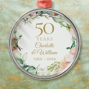Adorno Metálico Dulces Rosas de verano Garland 50 Aniversario