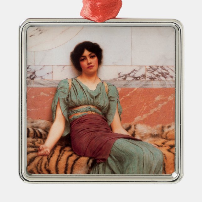 Adorno Metálico Dulces sueños (bella mujer romana en piel de tigre (Frente)