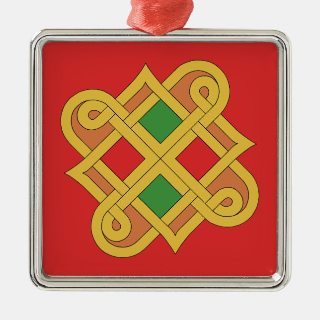 Adorno Metálico Durrow Knotwork 2016 rojo y verde (Frente)