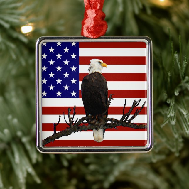 Adorno Metálico Eagle Calvo Vigilante (Árbol)