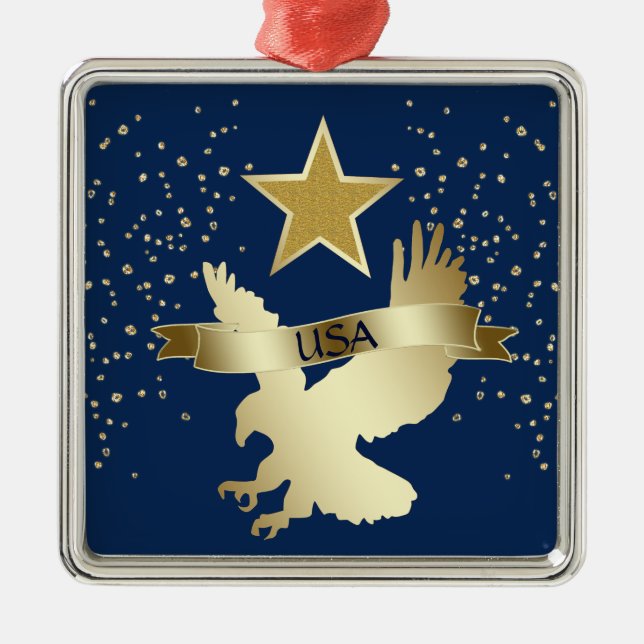 Adorno Metálico Eagle Gold Star de Estados Unidos (Frente)