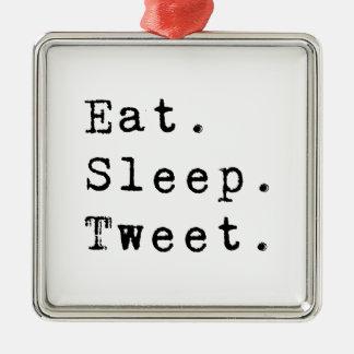 Adorno Metálico Eat Sleep Tweet