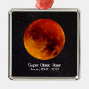 Adorno Metálico Eclipse de luna Super Sangre 2019