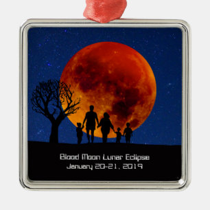 Adorno Metálico Eclipse lunar de la luna sanguínea 2019