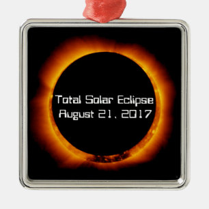 Adorno Metálico Eclipse solar total de 2017