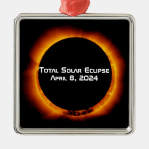 Adorno Metálico Eclipse solar total de 2024