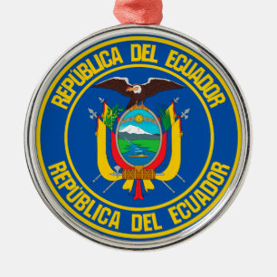 Adorno Metálico Ecuador Round Emblem