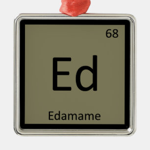 Adorno Metálico Ed - Química de soja Edamame Tabla Periódica