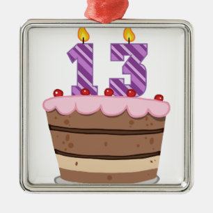 Adorno Metálico Edad 13 en el pastel de cumpleaños
