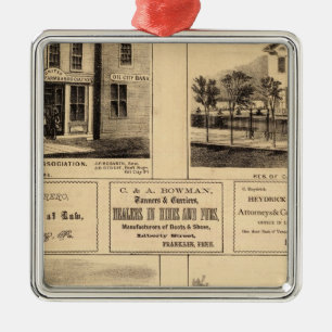 Adorno Metálico Edificios, ciudad del aceite, Franklin, granja de