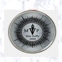 Editable Sunburst MVP Torch Flame Award Metalizado