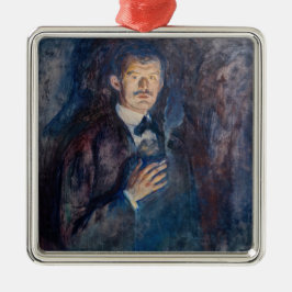 Adorno Metálico Edvard Munch - autorretrato con cigarrillo