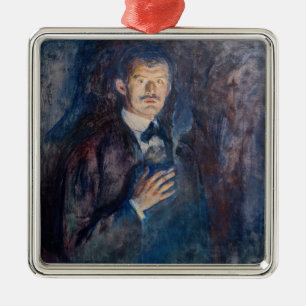 Adorno Metálico Edvard Munch - autorretrato con cigarrillo