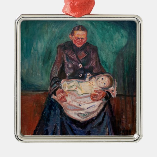 Adorno Metálico Edvard Munch - Mujer con un hijo enfermo, herencia (Frente)